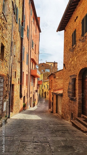 Alley of Montepulciano, a town famous for its wine, located in the province o...