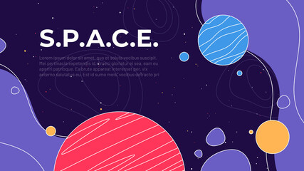 Wall Mural - vector illustration on the theme of outer space, interstellar travels, universe and distant galaxies