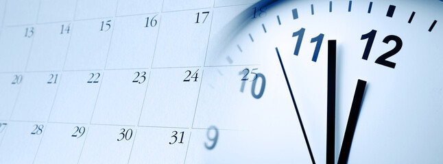 Wall Mural - clock and calendar