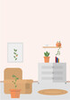 vector illustration of room with plants