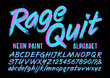 © Mysterylab - A Brightly Colored Painted Script Alphabet in Neon Magenta and Teal Hues. This Font Has an Edgy Vibe that is Reminiscent of 1980s Graphics.