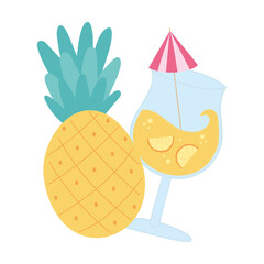 Canvas Print - summer time vacation tourism cocktail and pineapple background