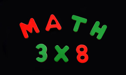 Letters Spell Math Problem Black Magnetic Board