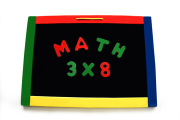 Letters Spell Math Problem Black Magnetic Board