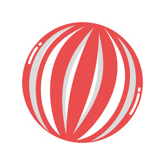 Poster - striped beach ball toy cartoon isolated design icon white background