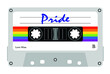 Ilustracao vetor cassette tapes gay, fitas k7, cassete, gay, lgbt, pride, gay parade, lgbtq, lesbica, bissexual, homossexual, musica, fitas, arco iris, rainbow, vintage, musicas gays, parada gay, gays