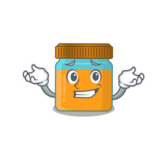 Poster - A cute picture of grinning honey jar caricature character