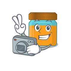 Poster - a professional photographer honey jar cartoon picture working with camera