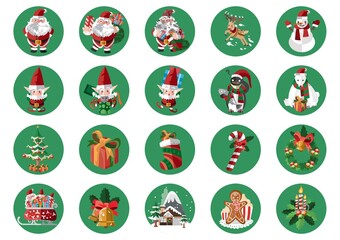 Canvas Print - christmas icon set