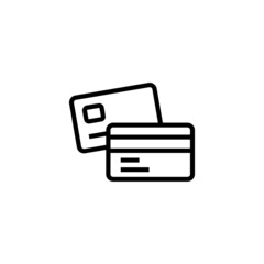Debit payment icon vector   in black line style icon, style isolated on white background