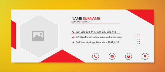 Wall Mural - modern corporate email signature with an author photo place