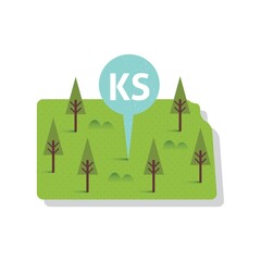 Sticker - kansas state map