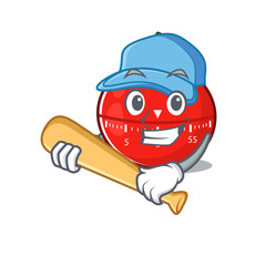 Sticker - Cool tomato kitchen timer caricature picture design playing baseball