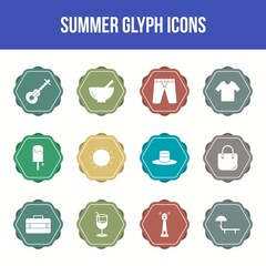 Sticker - Unique summer vector glyph icon set