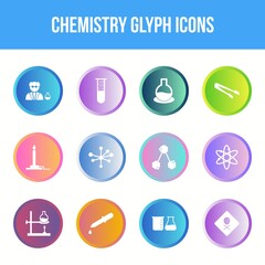 Wall Mural - Unique chemistry vector glyph icon set