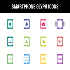 Canvas Print - Unique smartphone vector glyph icon set