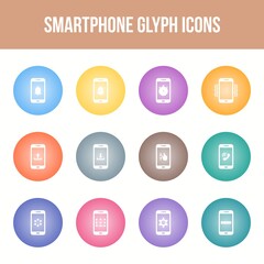 Canvas Print - Unique smartphone vector glyph icon set