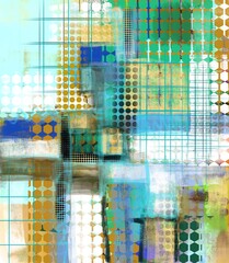 Wall Mural - Unique abstract original art digital design hand painted one of a kind artwork for artistic creative decorative use, oil painted collage color block effect and soft focus paint splash