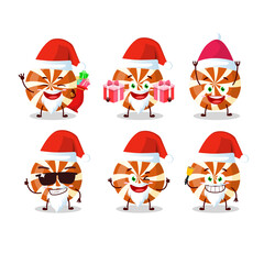 Wall Mural - Santa Claus emoticons with spiral candy cartoon character