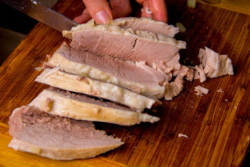 Sliced cooked meat