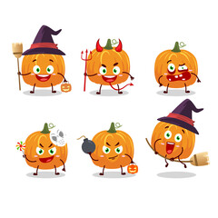 Poster - Halloween expression emoticons with cartoon character of pumpkin