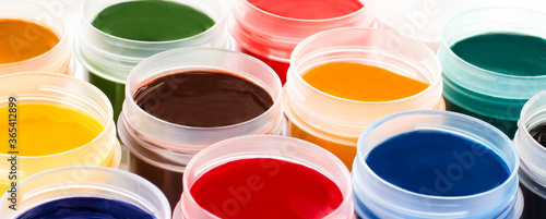 Fotomural set of multi-colored gouache for painting
