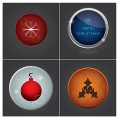 Wall Mural - christmas button set