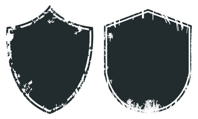 Wall Mural - Set of grunge textured black labels.