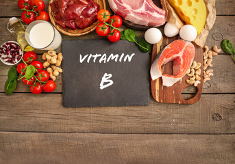 Wall Mural - High vitamin B sources assortment