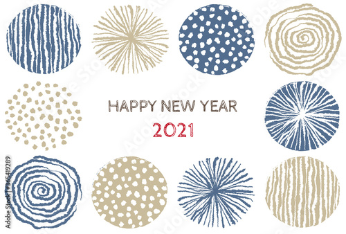21年 手書き北欧模様の年賀状 Stock Vector Adobe Stock