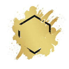 Wall Mural - golden grunge with frame vector, collection of grunge background, spray paint elements, black splash