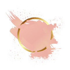 Wall Mural - rose gold grunge with frame vector, collection of grunge background, spray paint elements, black spl
