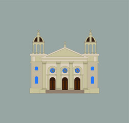 Sticker - Cathedral Basilica of San Jose, California United States. illustration for web and mobile design.