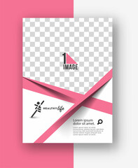 Wall Mural - Healthcare brochure, flyer, magazine cover & poster template, vector illustration.