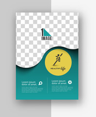 Wall Mural - Healthcare brochure, flyer, magazine cover & poster template, vector illustration.