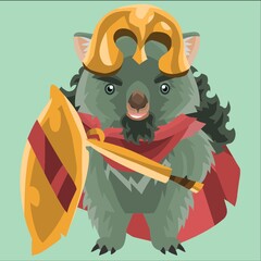 Poster - wombat as a roman soldier