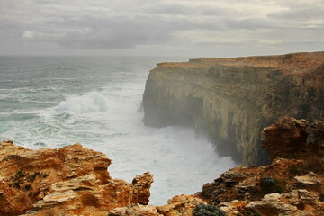 Wall Mural - Rough sea along the coast in Australia