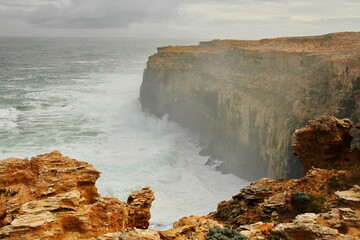 Wall Mural - Rough sea along the coast in Australia