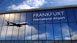 © Skórzewiak - Airplane landing at Frankfurt mirrored in terminal