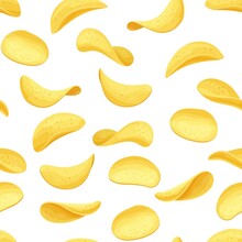 Potato Chips Seamless Pattern
