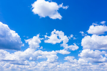 Blue sky with white clouds.