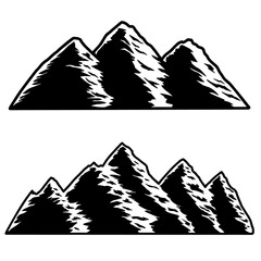 Wall Mural - set of illustration of mountains in engraving style. design element for logo, label, emblem, sign.