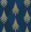 © NLobes - Dark blue and gold seamless pattern in art Deco style.