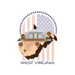 Poster - map of west virginia state