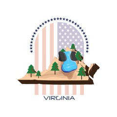 Sticker - map of virginia state