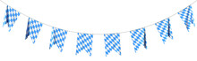 Garland Of Bavarian Party Flags With Checkered Pattern Isolated