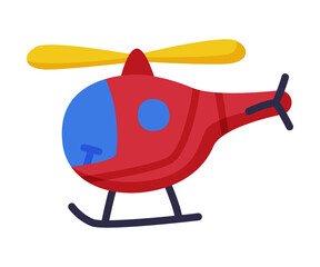 Sticker - Helicopter Baby Toy, Cute Object for Kids Development and Entertainment Cartoon Vector Illustration