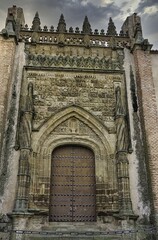 Sticker - Low angle shot of a historical castle entrance in Azuaga, Spain