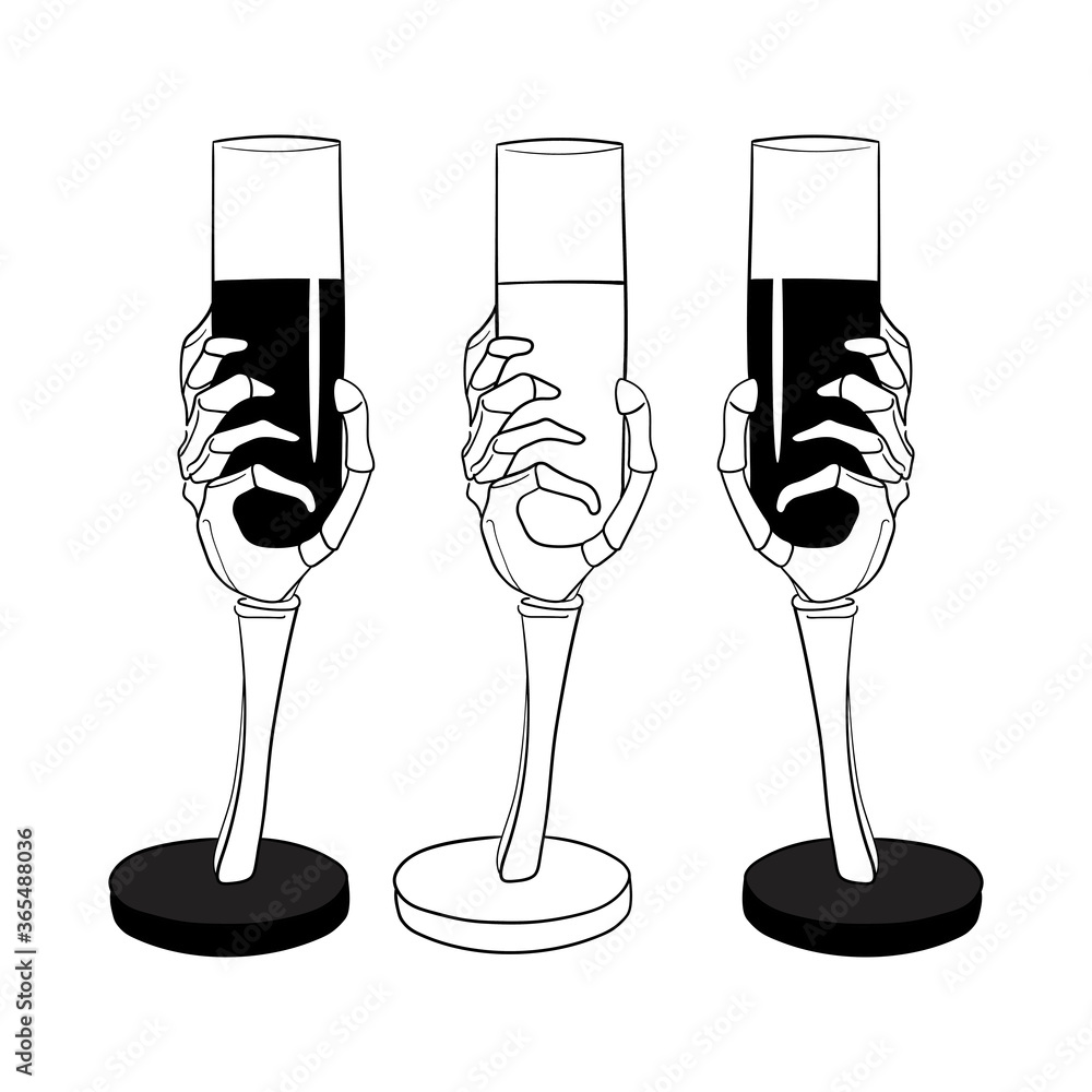 Skeleton Hand, Halloween clipart, Hand Bones, Halloween ilustration on white background