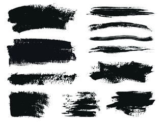 Wall Mural - Set of grunge ink brushes